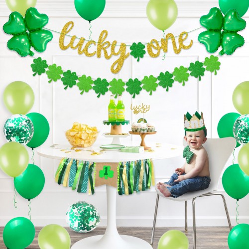 Lucky One Balloon Garland St Patricks Day 1st Birthday Party Decor